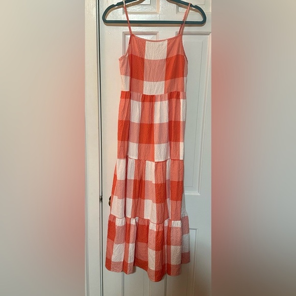 Lou & Grey Dresses & Skirts - Lou & Grey Orange/Red Plaid Maxi Dress size XS